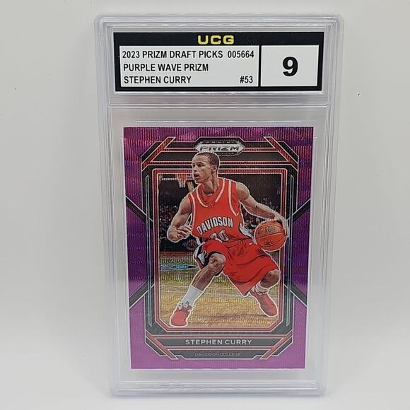 2023 Panini Prizm Draft Picks - Stephen Curry #53 Purple Wave Prizm Graded 9 - Picture 1 of 2